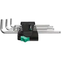 Wera 05022181001, L-formet hex-nøkkelsett, Metrisk, 7 stykker, 1.5,2,2.5,3,4,5,6 mm, Kromfarget, 20 mm