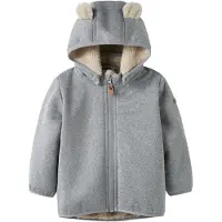 Name it Softshell Jakke m. Fleece - NbnMada08 - Grey Melange m. - - 68 - Softshell