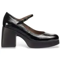 Wonders for woman. H-4940_2024_5792 Black Leather Lady Shoes (38), 5 to 8 cm, Buckle, Casual