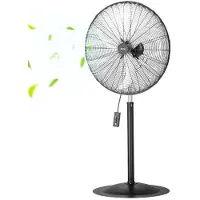 Vevor Industriell sokkelvifte, 30 tommers 85-graders oscillerende vifte, høydejusterbare stående vifter med 3 justerbare hastigheter, kraftige gulvvifter for soverom, stue, hjem, kontor, svart