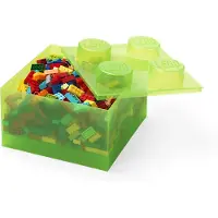 LEGO Oppbevaringsboks - 4 Knopper - Translucent Light G - - OneSize - Boks
