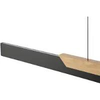 Brilliant LED-hengelampe Arcus, svart/brun Lengde 121 cm Metall/tre