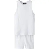 LMTD Pysjamas - NlfNomina - Shorts/Undertrøye - Bright White - - 13-14 år (158-164) - 2-delt nattøy