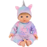Tiny Treasures Dukkeklær - Magi Unicorn Alt-i-One - - OneSize - Dukkeklær
