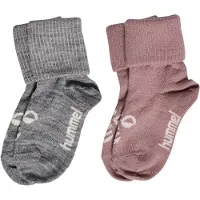 Hummel Sokker - HmlMini - 2-pack - Ull - Grey Melange/Twillight - - 15/17 - Sokker