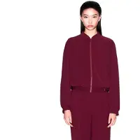 Armani Exchange for woman. XW001029AF10872UA343 Maroon Zip Jacket (XL), Casual, Polyester