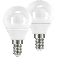Airam LED-pære E14 4,9W 2700K 470 Lumen 2-Pakning globe