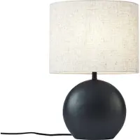 QAZQA Japandi bordlampe svart med linskjerm - Timo