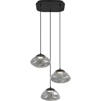QAZQA Design pendellampe svart med røykglass 3-lys - Gus