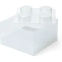 LEGO Storage Brick 4 Top Lid Glitter Translucent