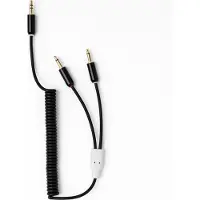 MyVolts Candycords 3.5mm to 2 x 3.5mm Coil Cable - 26cm Liquorice