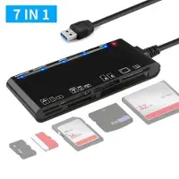 Mtp Products CR7 USB 3.0 multifunksjonell kortleser - CF/SD/MS/TF-kort - svart