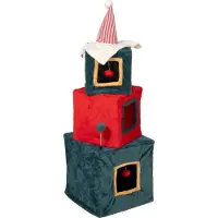 TIAKI Julegavetårn for katter - grønn / rød