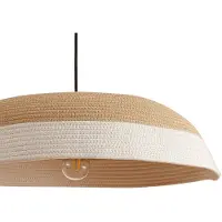 LINDBY hengelampe Caliva, Ø 60 cm, beige/hvit, hampetau