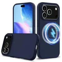 Mtp Products iPhone 17 Pro Max/18 Pro Max Liquid Silikondeksel - MagSafe-kompatibel - Mørkeblå