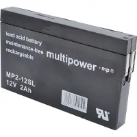Multipower MP2-12SL Blybatteri 12 V 2 Ah Blyfleece (B x H x T) 148 x 90 x 20 mm Fladstik 4,8 mm Vedligeholdelsesfri, Lav selvafladning