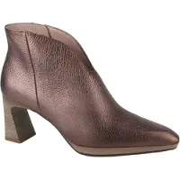 Hispanitas for woman. HI254270 Atlanta Bronze Leather Ankle Boots (39), 5 to 8 cm, Zip, Casual