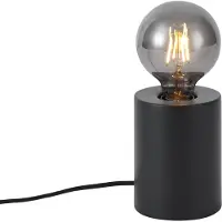 QAZQA Moderne bordlampe svart 13 cm - Cylinder