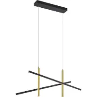 QAZQA Design Pendellampe X Sort med Gull Inkl. LED 3-Trinns Dimbar - Joy