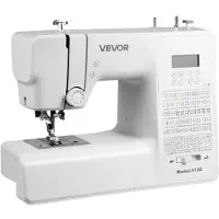 Vevor datastyrt symaskin, 200 stingapplikasjoner, med LCD-skjerm, fotpedal og LED-lys, kraftig metallramme, digital symaskin med kraftig motor for håndverk og reparasjon