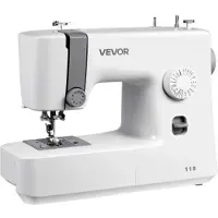 Vevor symaskin, 18 stingapplikasjoner, med LED-lys og fotpedal, enkel hjulkontroll, innvendig metallramme, lett og bærbar nybegynnersymaskin for voksne, håndverk og reparasjon
