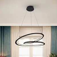 Schuller Valencia Looping LED-pendellampe, svart. Metall, aluminium. Ø 60 cm