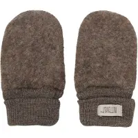 Huttelihut Votter - Ullfleece - 2-lags - Noos - Brown Melert - - 62/68 - Votter
