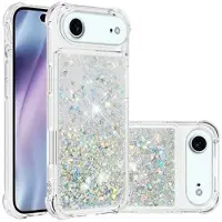 Mtp Products iPhone Air Glitter Quicksand TPU-deksel - Sølvhjerter
