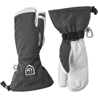 Hestra Army Leather Heli Ski, 3-finger Skihansker, Grey