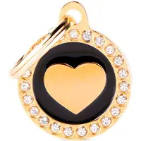 My Family Glam Sirkel-hjerte Navneskilt Til Kjæledyr