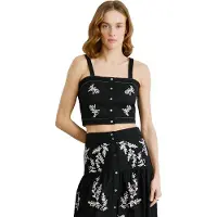 Pepe Jeans for woman. PL305051 Earby cotton poplin top black (S), Casual, Sleeveless / Straps