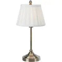 Markslöjd Bordlampe Oxford, messingfarget, høyde 43 cm, metall/stoff