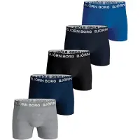 Björn Borg Boxershorts - 5-pack - Blå/Svart/Grå - - 15-16 år (170-176) - Boxershorts