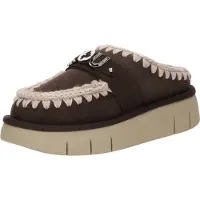 Mou for woman. MU.FW531001A Bounce clog suede - letter logo (36), Leather, Brown, Flat, None, Casual