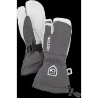 Hestra Army Leather Heli Ski, 3-finger Skihansker, Junior, Grey