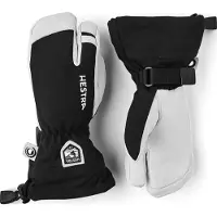 Hestra Army Leather Heli 3-finger Skihansker, Junior, Black