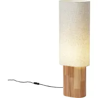 QAZQA Japandi gulvlampe tre med linskjerm 90 cm - Lamel