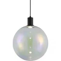 QAZQA Design Pendellampe Sort med Regnbueglass 35cm - Mallon