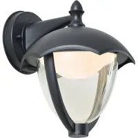 QAZQA Smart utendørs vegglampe svart med klart glass inkl. LED IP54 - Classica