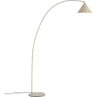 QAZQA Retro gulvlampe beige med hvitt interiør - Triangolo