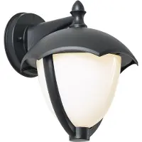 QAZQA Smart utendørs vegglampe svart med opalt glass inkl. LED IP54 - Classica