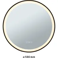 Paulmann Mirra veggspeil Ø59cm CCT dimbar svart
