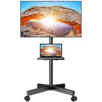 Perlegear Mobilt gulvstativ med hjul for 23-60" TV - PGTVMC06