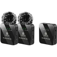 Puluz 2 TX + 1 RX trådløs lavaliermikrofon