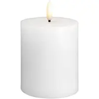 Moods & More LED-blokklys i hvitt – Ø 7,4 cm x H 10 cm