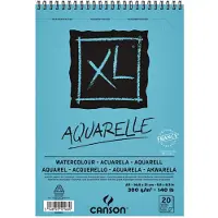 Canson Akvarellblokk Xl Akvarell Finkornet Din A5 Mikroperforert Spiral 20 Ark 300gr 14.8x21 Cm