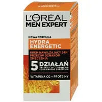 L'Oréal Paris Men Expert Hydra Energetic Anti-Fatigue SPF 15, Menn, Krem, Normal Hud, Dag og Natt, Anti-Mørk Sirkel, Anti-Tretthet, Fuktighet, Beskyttelse, Forfriskende, Pumpeflaske