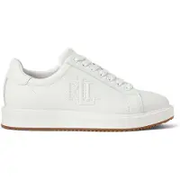 Ralph Lauren for woman. 802959228001 Ainsley leather slippers white (40), Flat, Laces, Casual