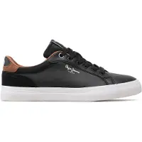 Pepe Jeans for man. PMS30839 Kenton Court shoes black (43), Leather, Flat, Laces, Casual