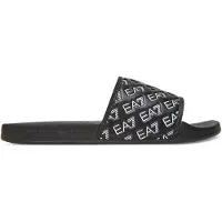 EA7 unisex. 7X000109_AF15125 Flip Flops All Over Logo black (43), Flat, None, Casual, Beachwear